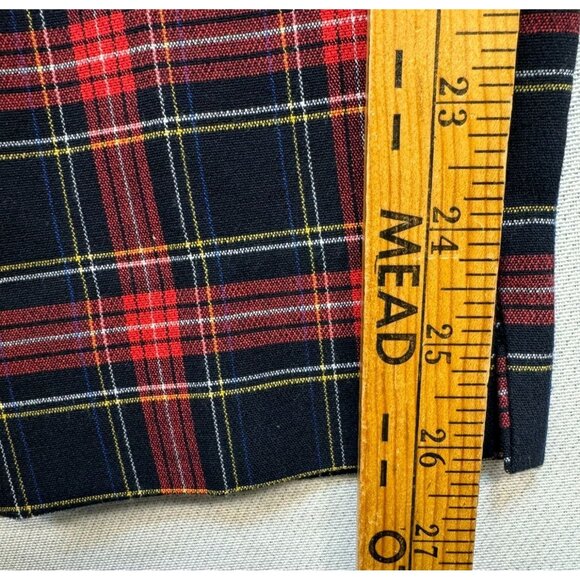 Zara Woman Plaid Trousers Size 2 Red & Black Classic Style - Picture 4 of 9